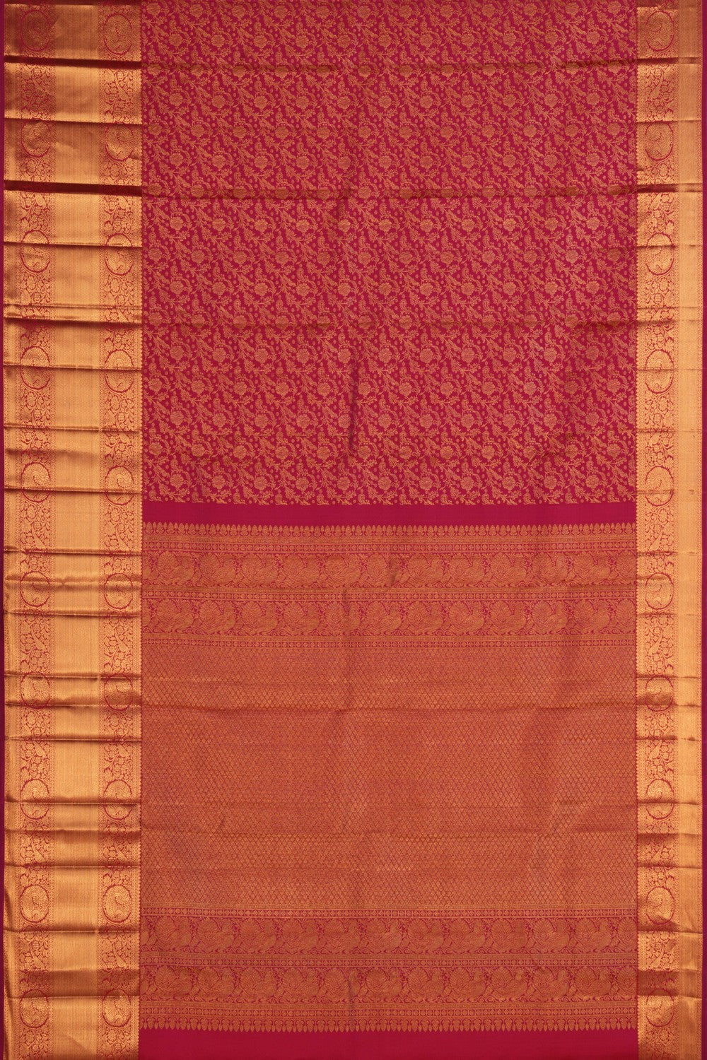 Image of Pink Floral Brocade Kanchipattu Saree